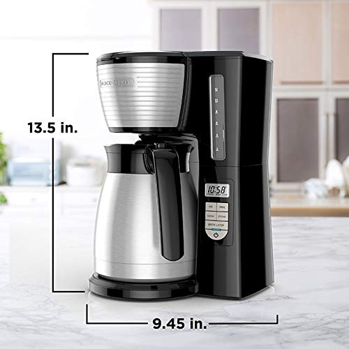 BLACK+DECKER 12 Cup Thermal Programmable Coffee Maker Brew Strength VORTEX CM2046S