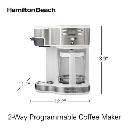 Hamilton Beach 2 Way Programmable Coffee Maker 12 Cup Carafe Single Serve 49980RG