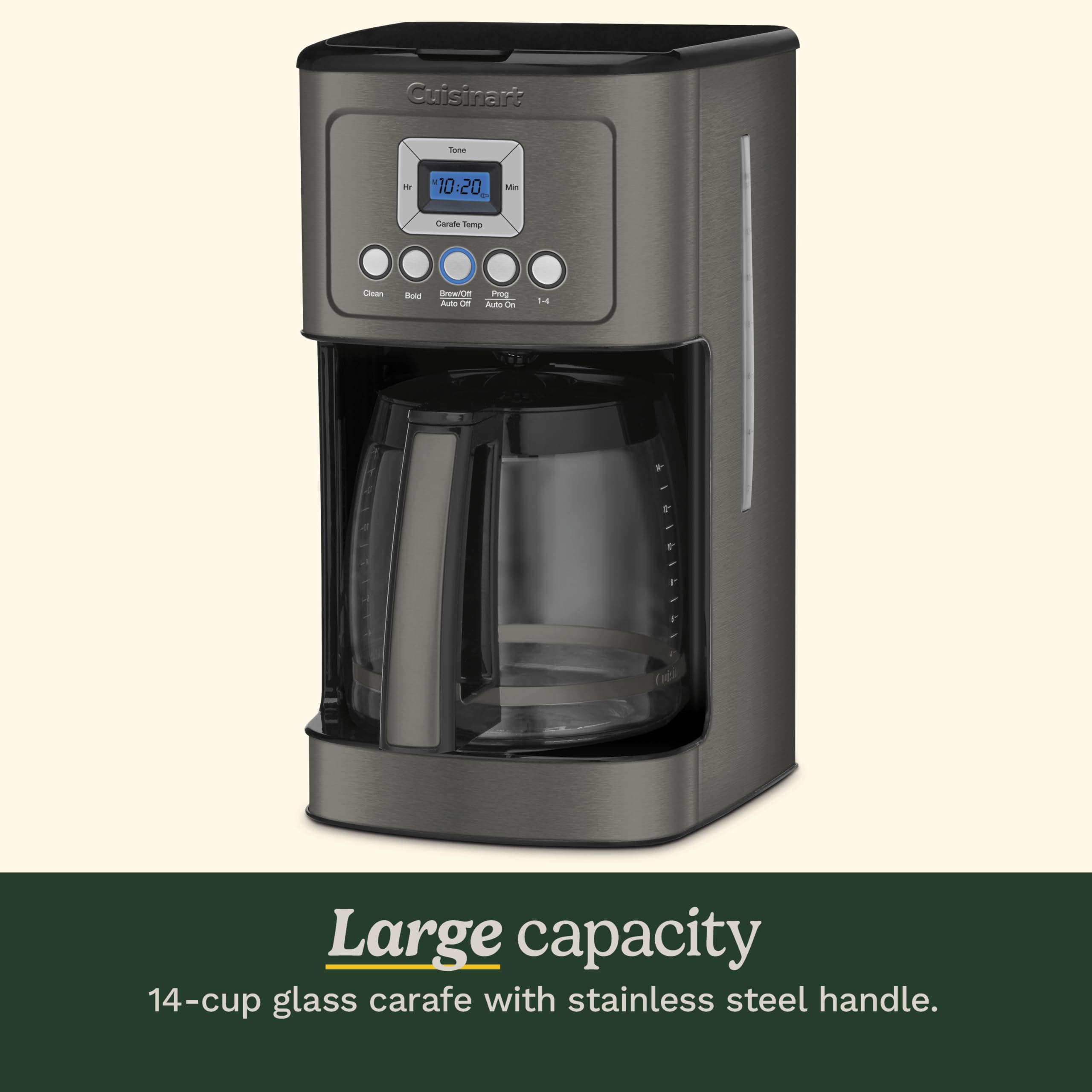 Cuisinart 14 Cup Programmable Coffee Maker PerfecTemp Glass Carafe DCC-3200NAS Stainless