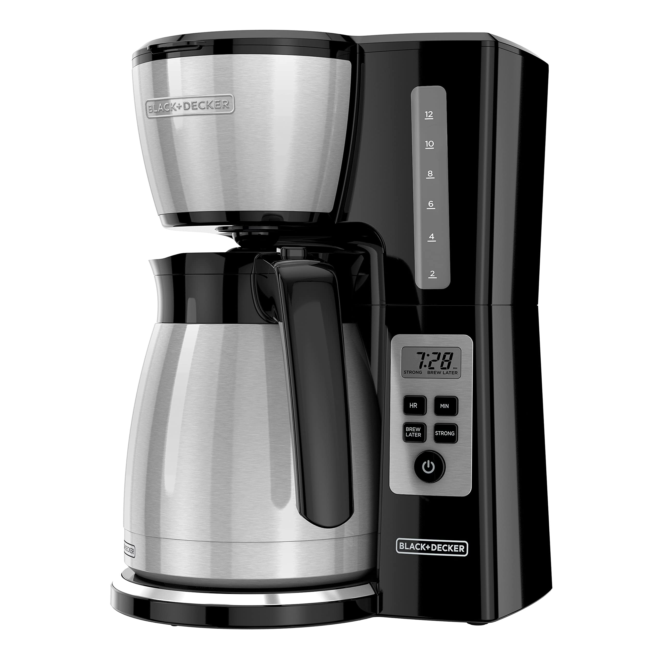 BLACK+DECKER 12 Cup Thermal Programmable Coffee Maker Brew Strength VORTEX CM2046S