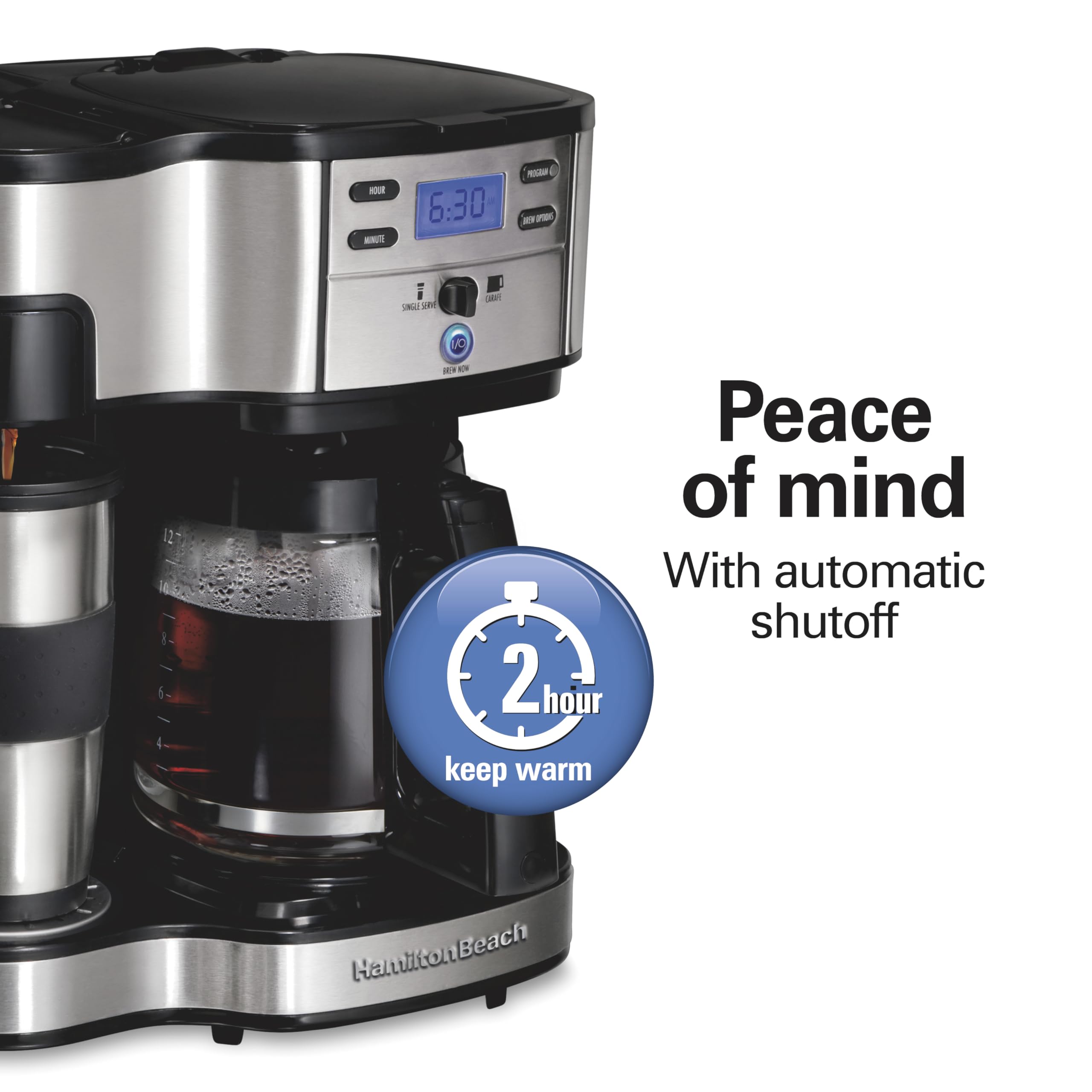 Hamilton Beach 2 Way Programmable Coffee Maker 12 Cup Carafe Single Serve 49980RG