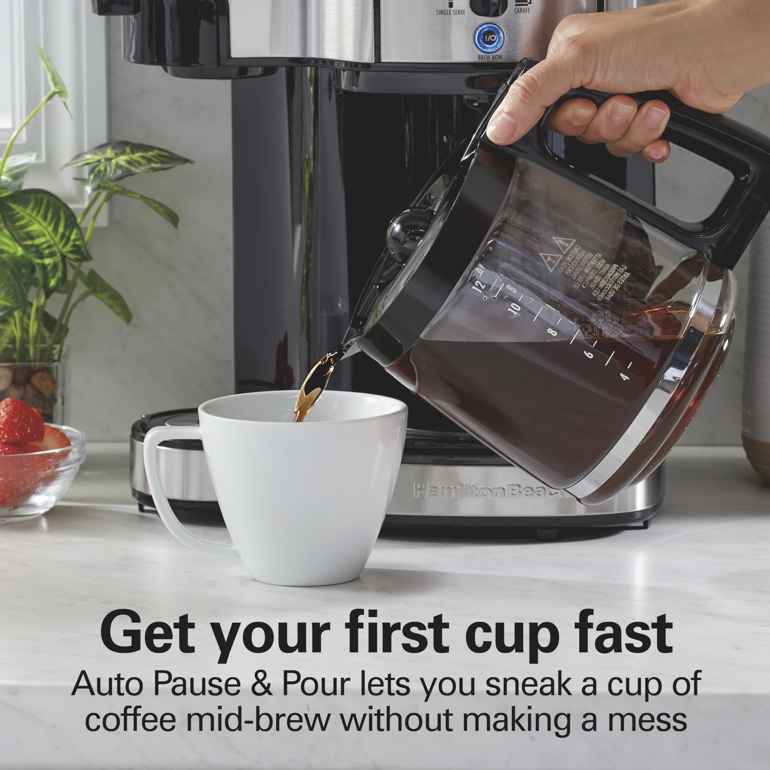 Hamilton Beach 2 Way Programmable Coffee Maker 12 Cup Carafe Single Serve 49980RG