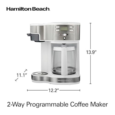 Hamilton Beach 2 Way Programmable Coffee Maker 12 Cup Carafe Single Serve 49980RG