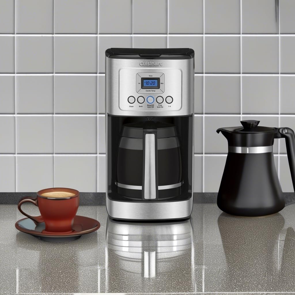 Cuisinart 14 Cup Programmable Coffee Maker PerfecTemp Glass Carafe DCC-3200NAS Stainless