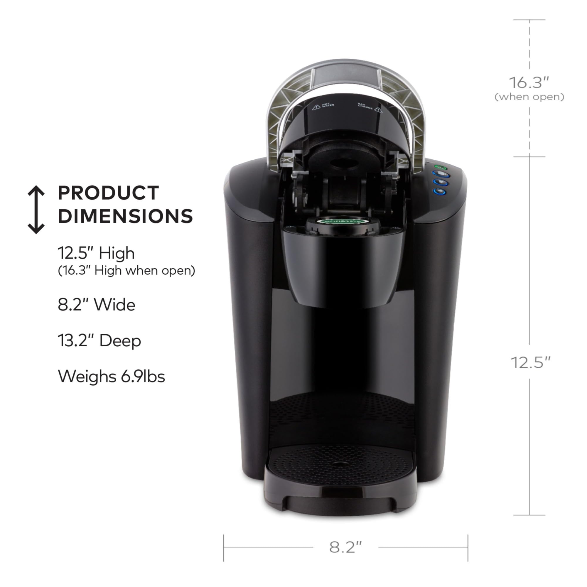 Keurig K Compact Single Serve Coffee Maker 3 Brew Sizes 36oz Reservoir Black