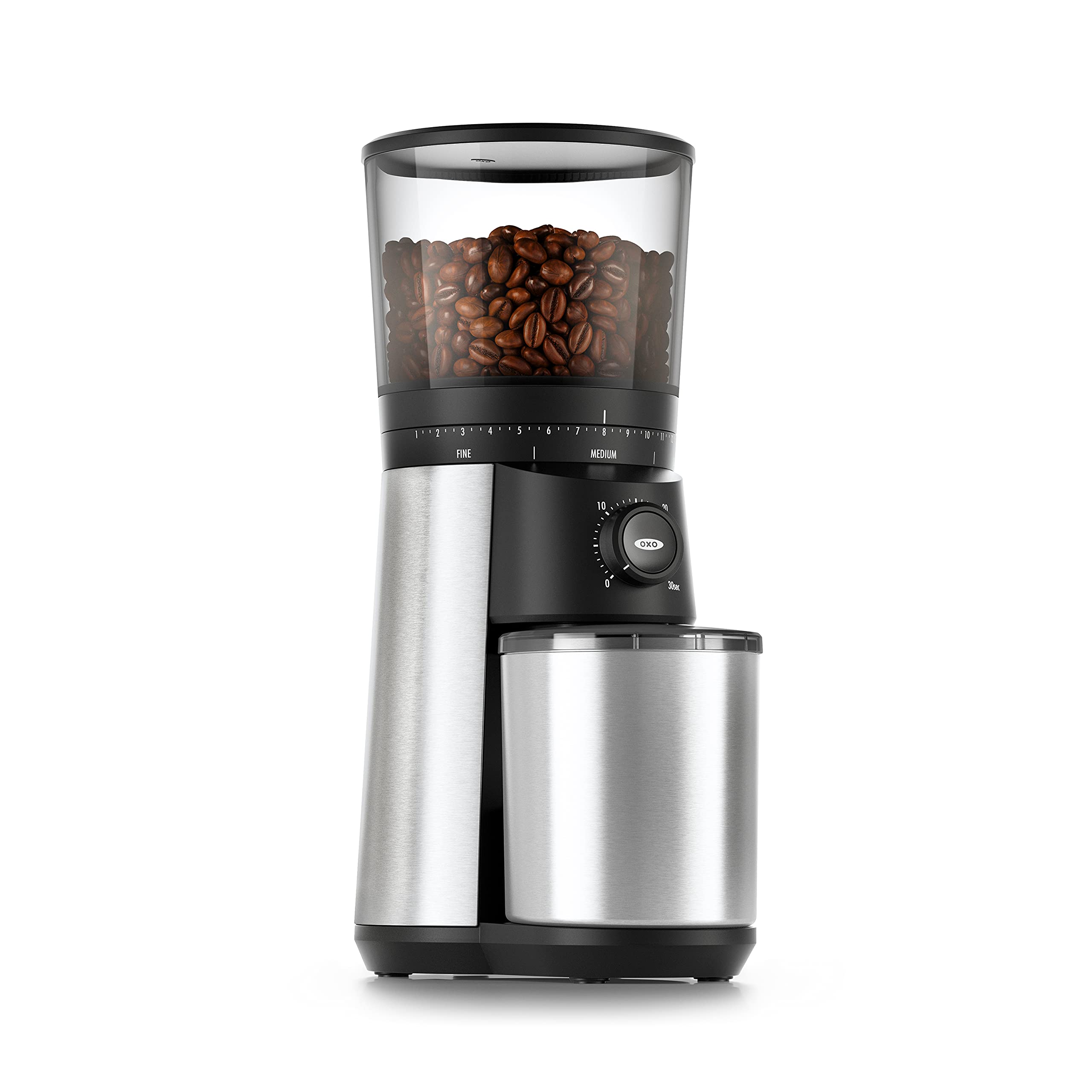 OXO Brew Conical Burr Coffee Grinder Stainless Steel One Touch Smart Grind