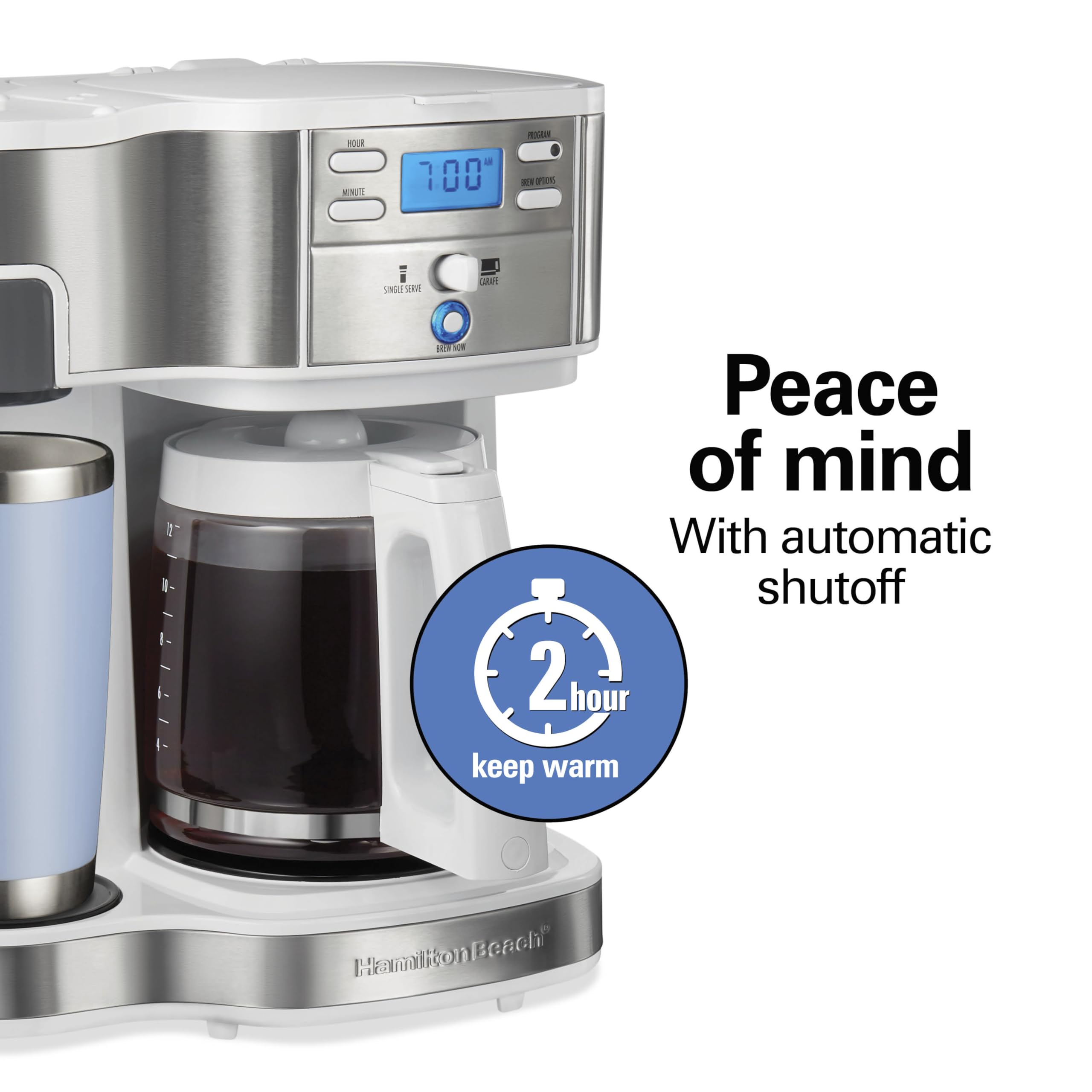 Hamilton Beach 2 Way Programmable Coffee Maker 12 Cup Carafe Single Serve 49980RG