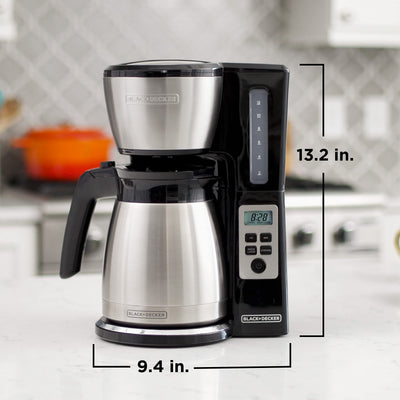 BLACK+DECKER 12 Cup Thermal Programmable Coffee Maker Brew Strength VORTEX CM2046S