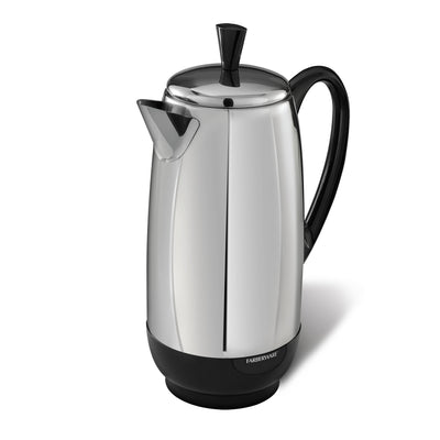 Farberware 8 Cup Electric Coffee Percolator Stainless Steel Keep Warm No Drip