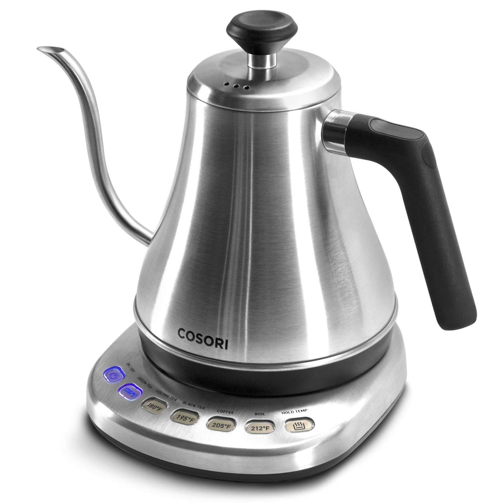 COSORI Electric Gooseneck Kettle 5 Temp Control Pour Over Coffee Tea 0.8L 1200W Stainless Steel