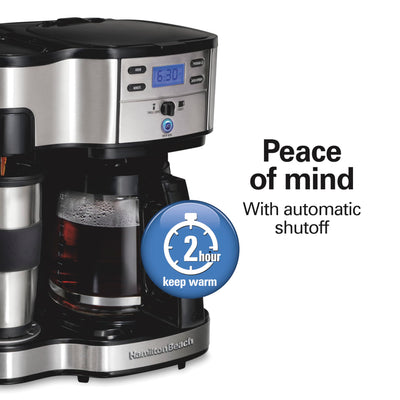 Hamilton Beach 2 Way Programmable Coffee Maker 12 Cup Carafe Single Serve 49980RG