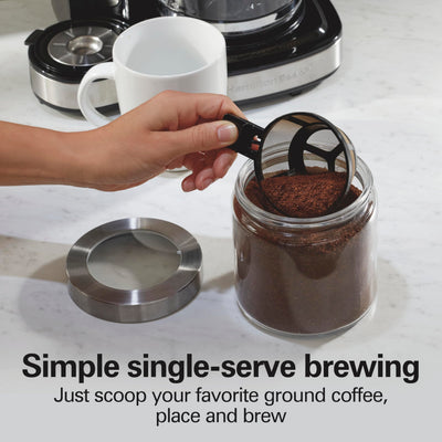 Hamilton Beach 2 Way Programmable Coffee Maker 12 Cup Carafe Single Serve 49980RG