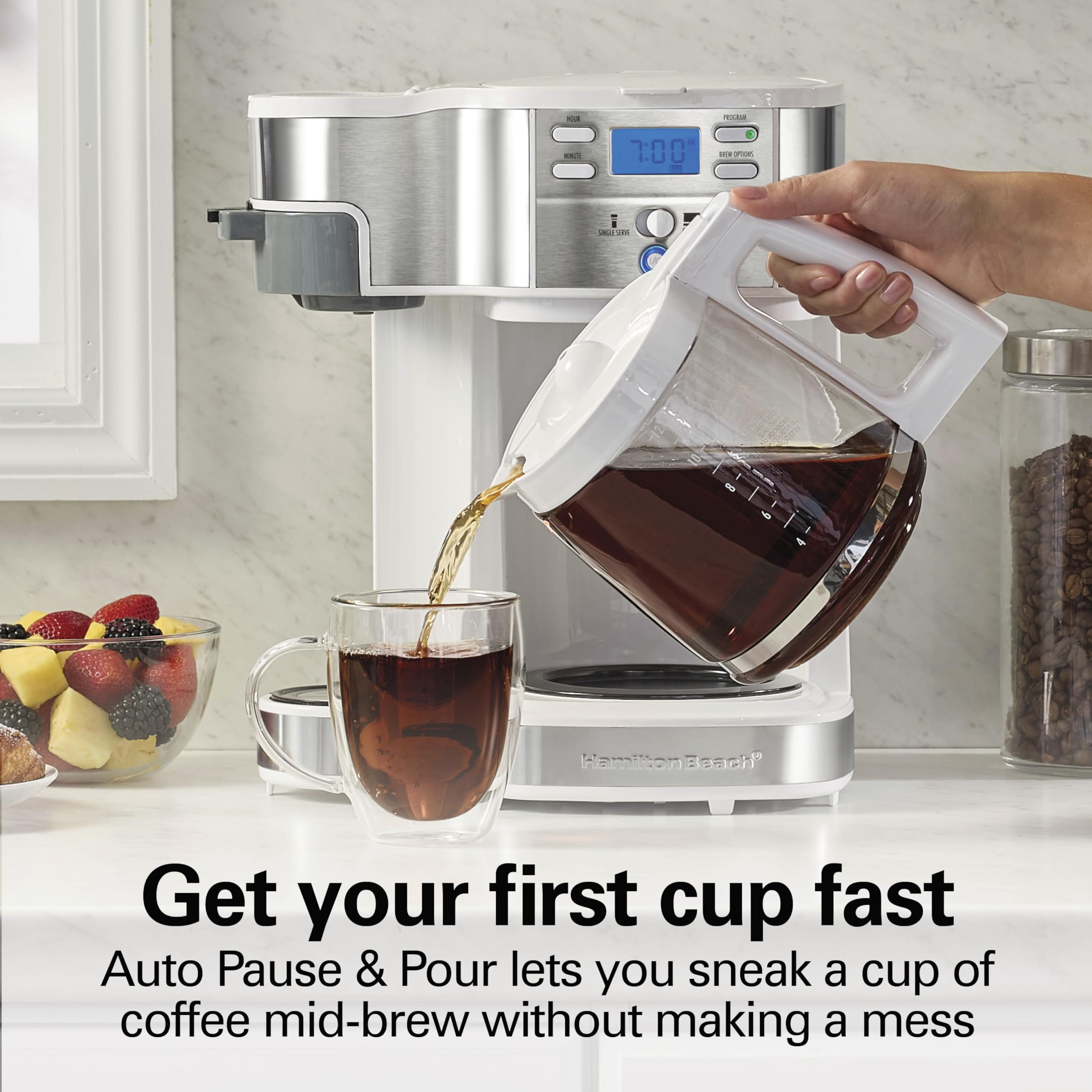 Hamilton Beach 2 Way Programmable Coffee Maker 12 Cup Carafe Single Serve 49980RG