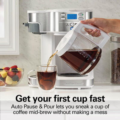 Hamilton Beach 2 Way Programmable Coffee Maker 12 Cup Carafe Single Serve 49980RG