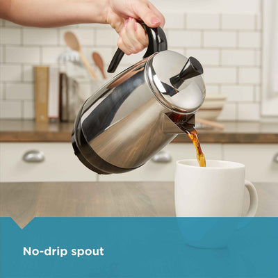 Farberware 8 Cup Electric Coffee Percolator Stainless Steel Keep Warm No Drip